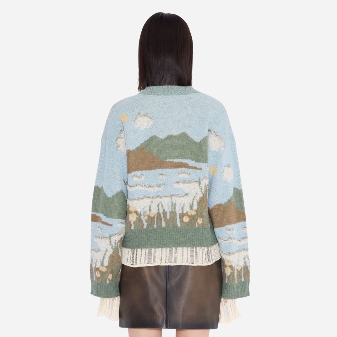 Tine Landscape Crew Neck - Light Blue