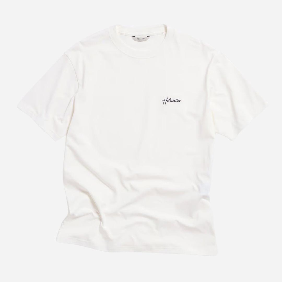 Tucker Embroidery Tee -  White