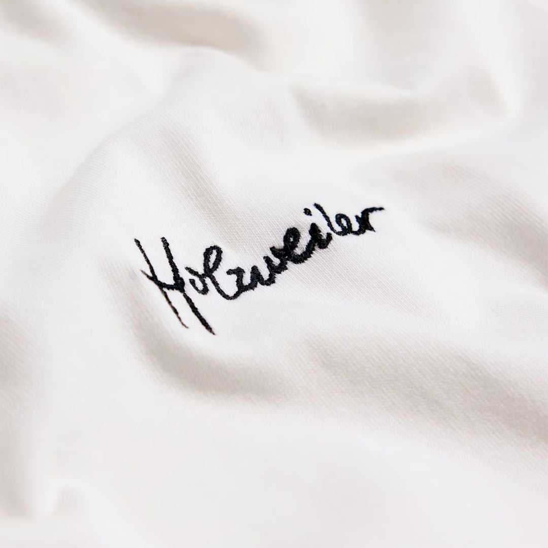 Tucker Embroidery Tee -  White