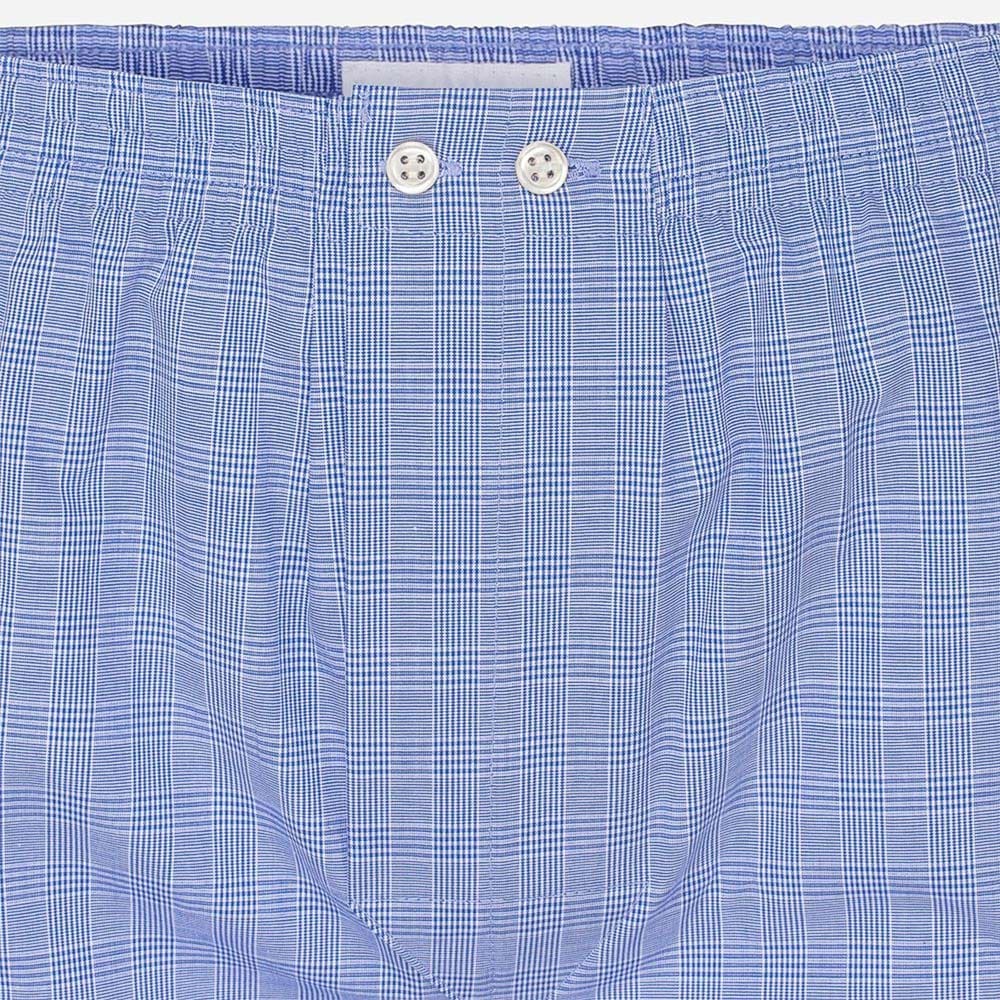 Classic Fit Cotton Boxer Shorts - Blue Check