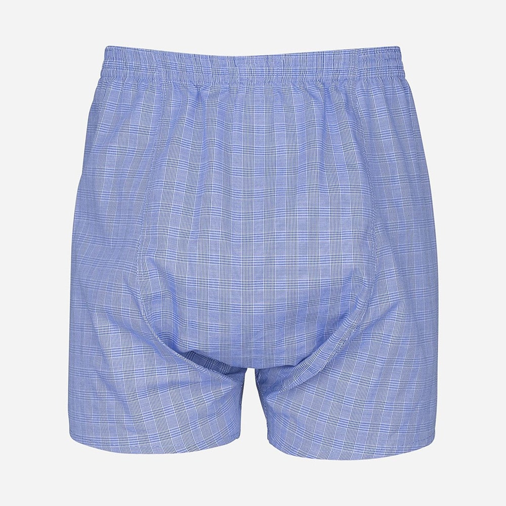 Classic Fit Cotton Boxer Shorts - Blue Check