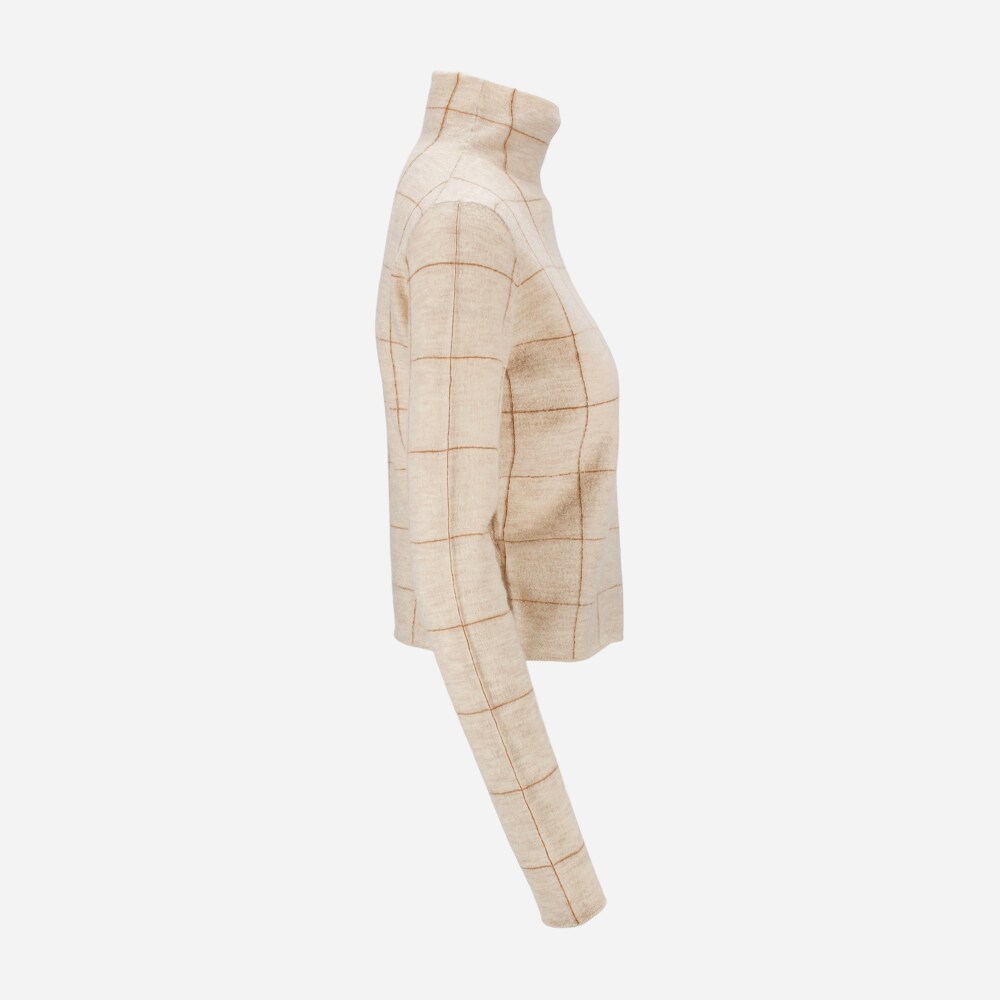 Windowpane Plaid Turtleneck 243 Dove