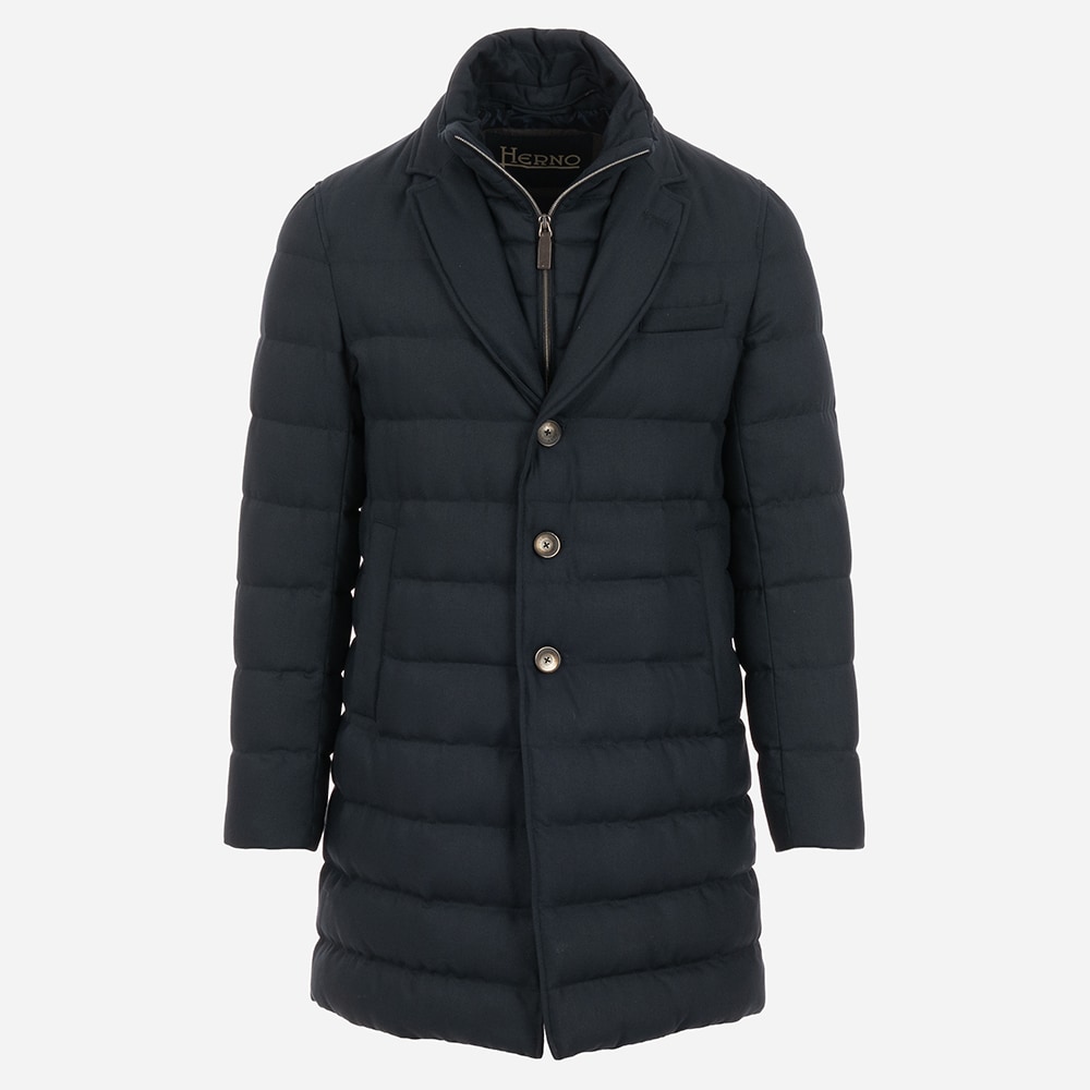 Men Woven Half Coat - Blue