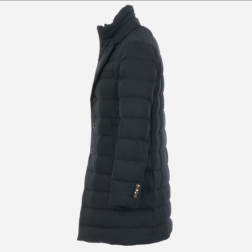 Men Woven Half Coat - Blue