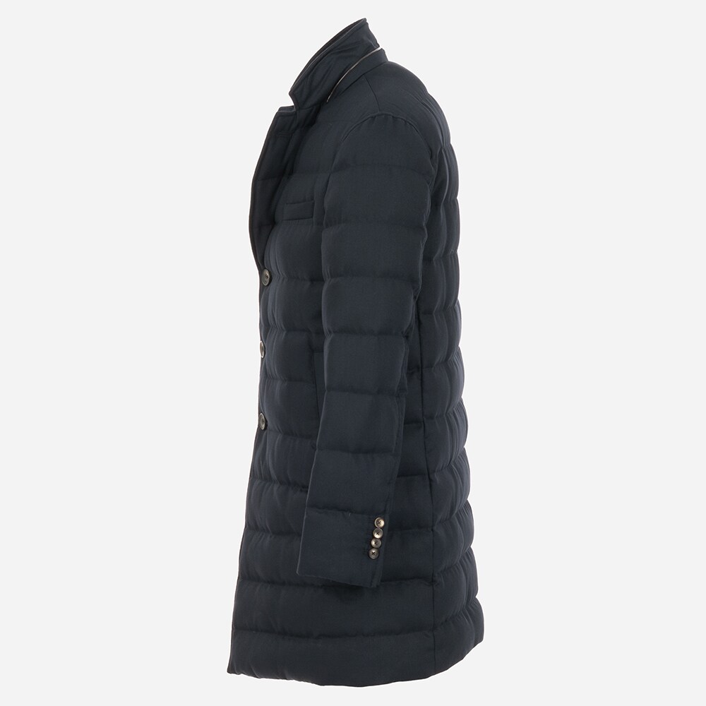 Men Woven Half Coat - Blue