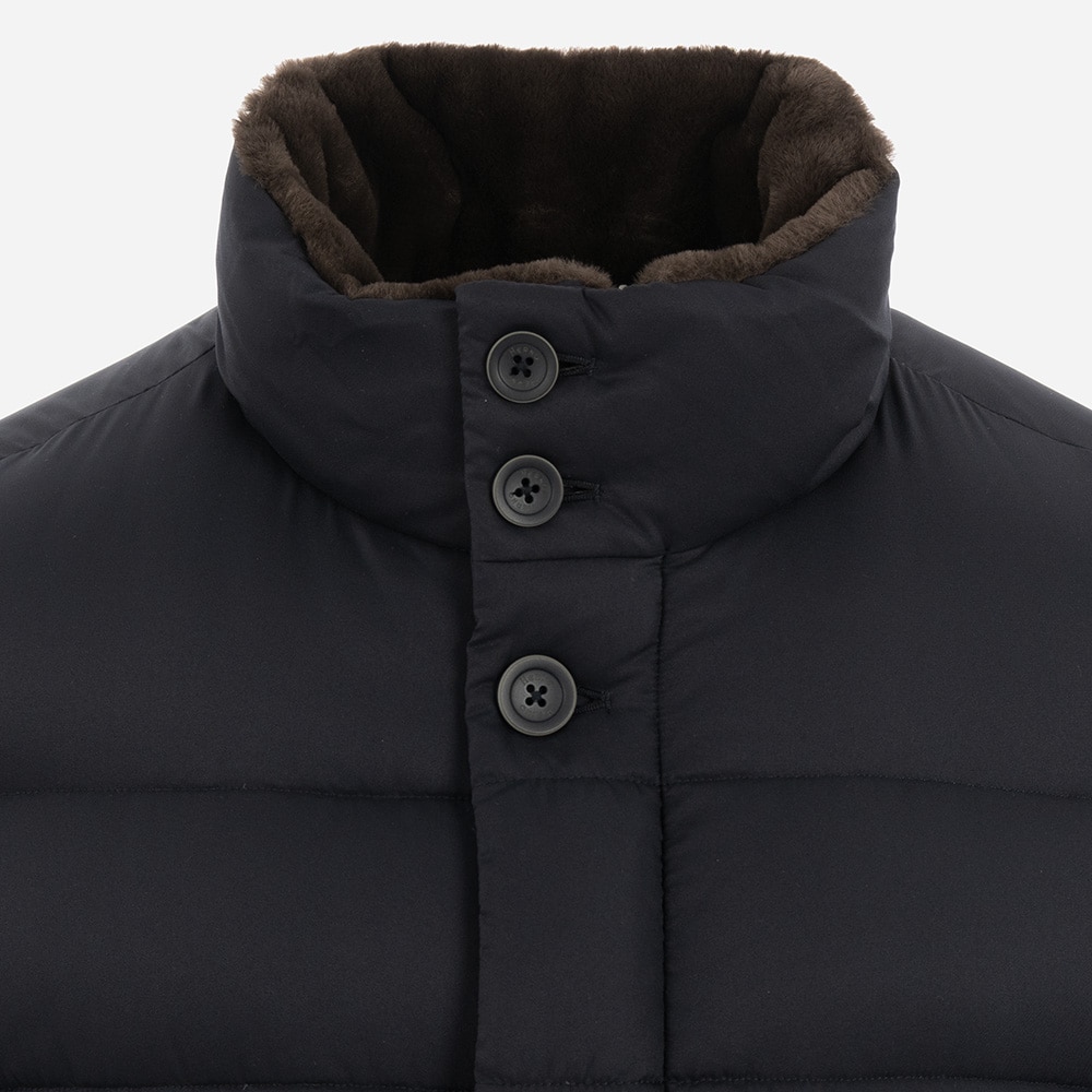 Woven Half Coat - Blue