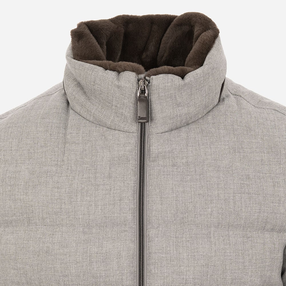 Woven Short Jacket - Grigio