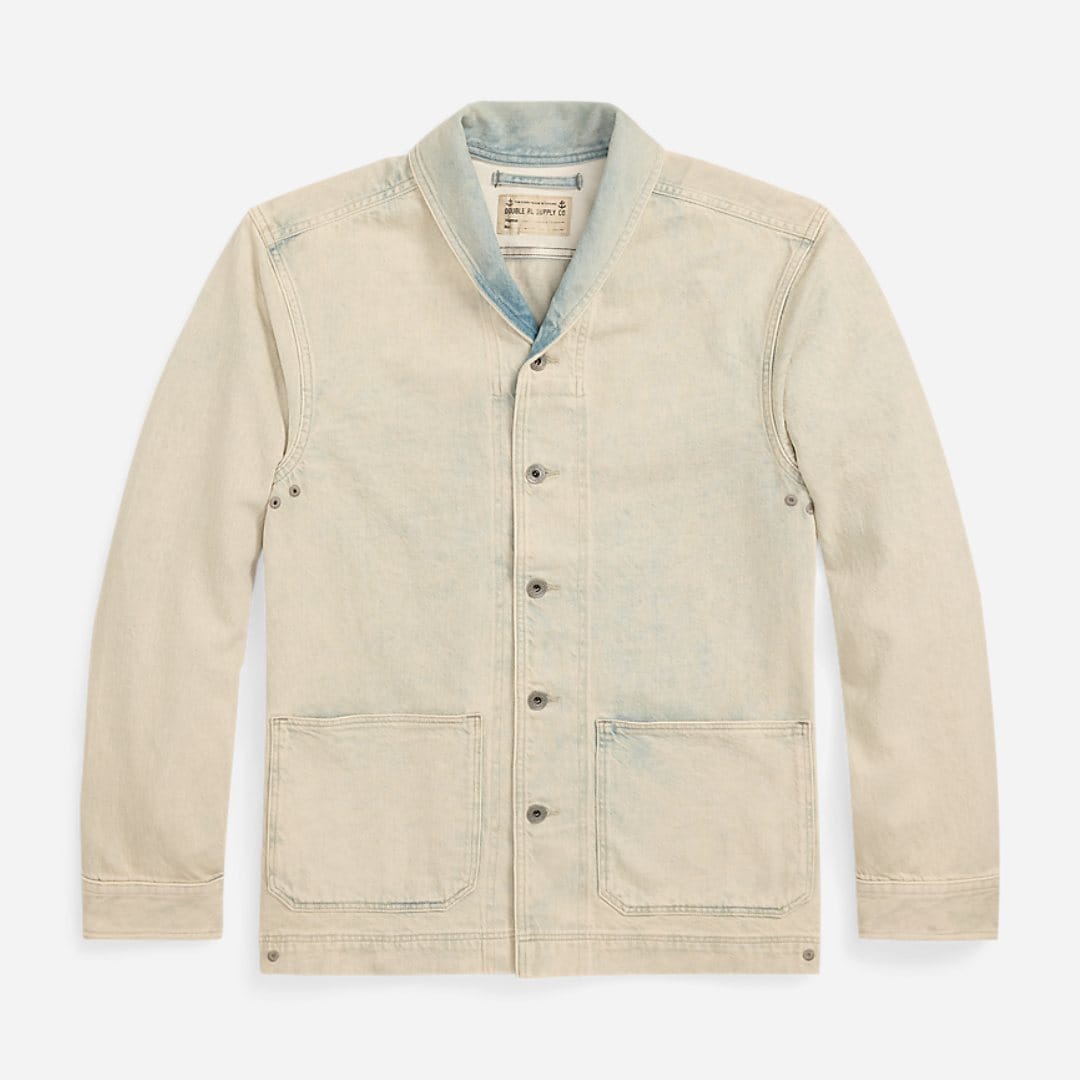 Washed Selvedge Denim Overshirt - Faded Indigo