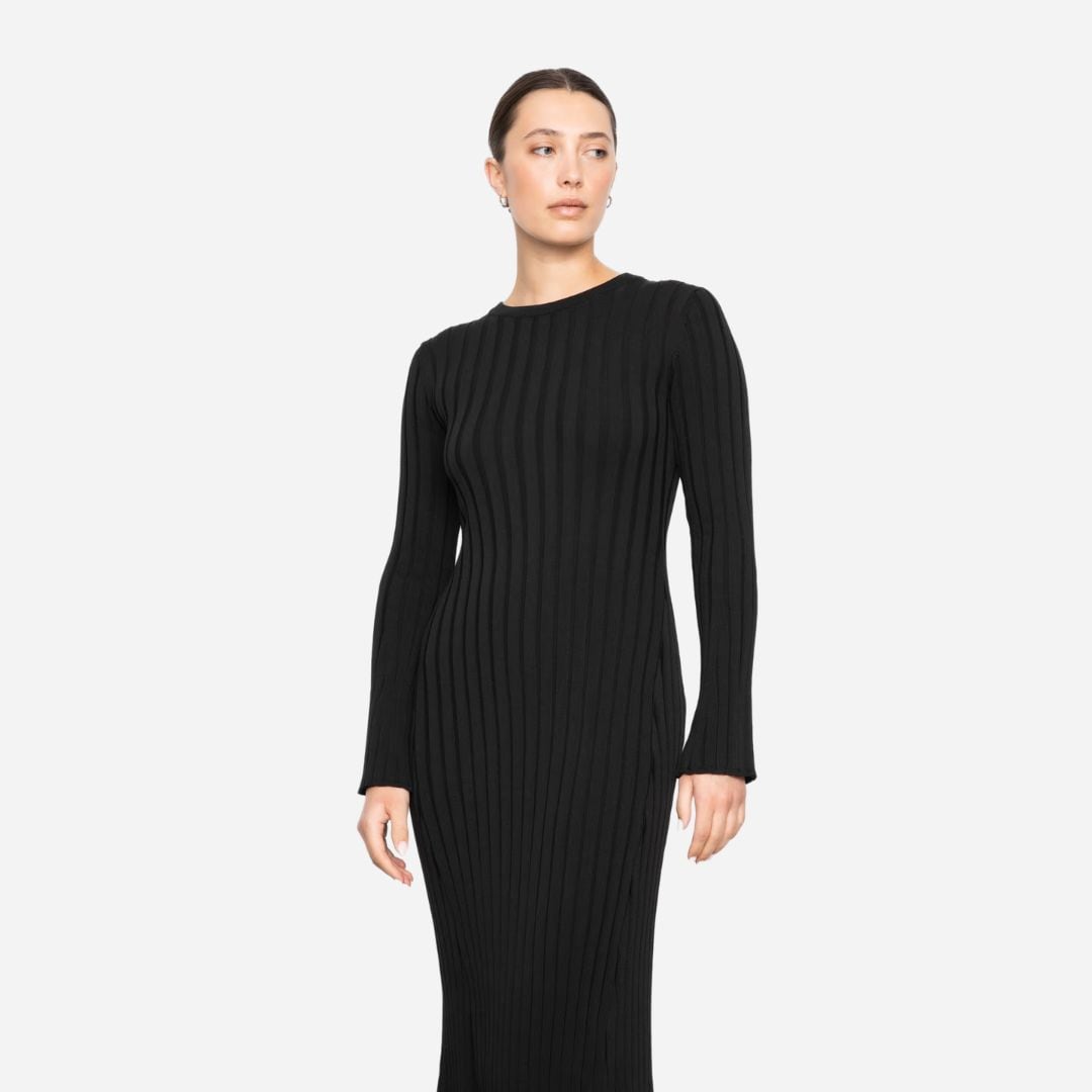 Zaneta Knit Dress -  Black