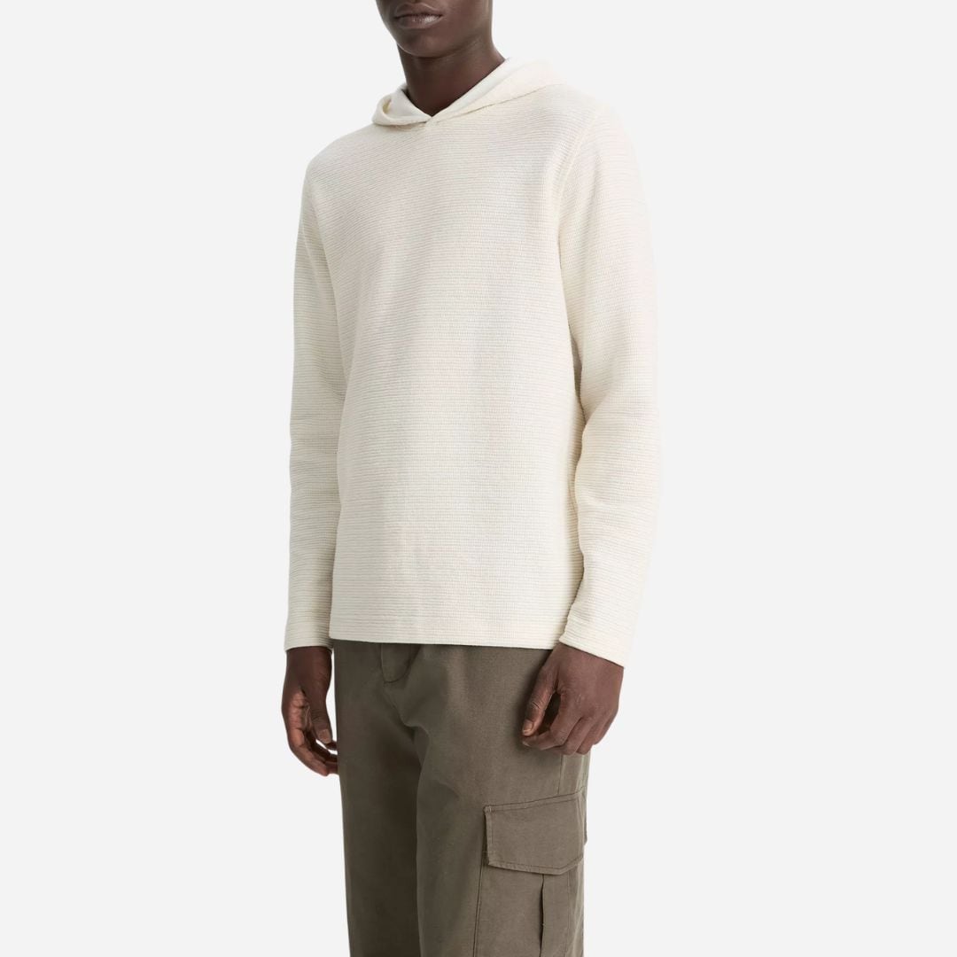Variegated Stripe Double-Face Cotton-Blend Hoodie - Baja Sand