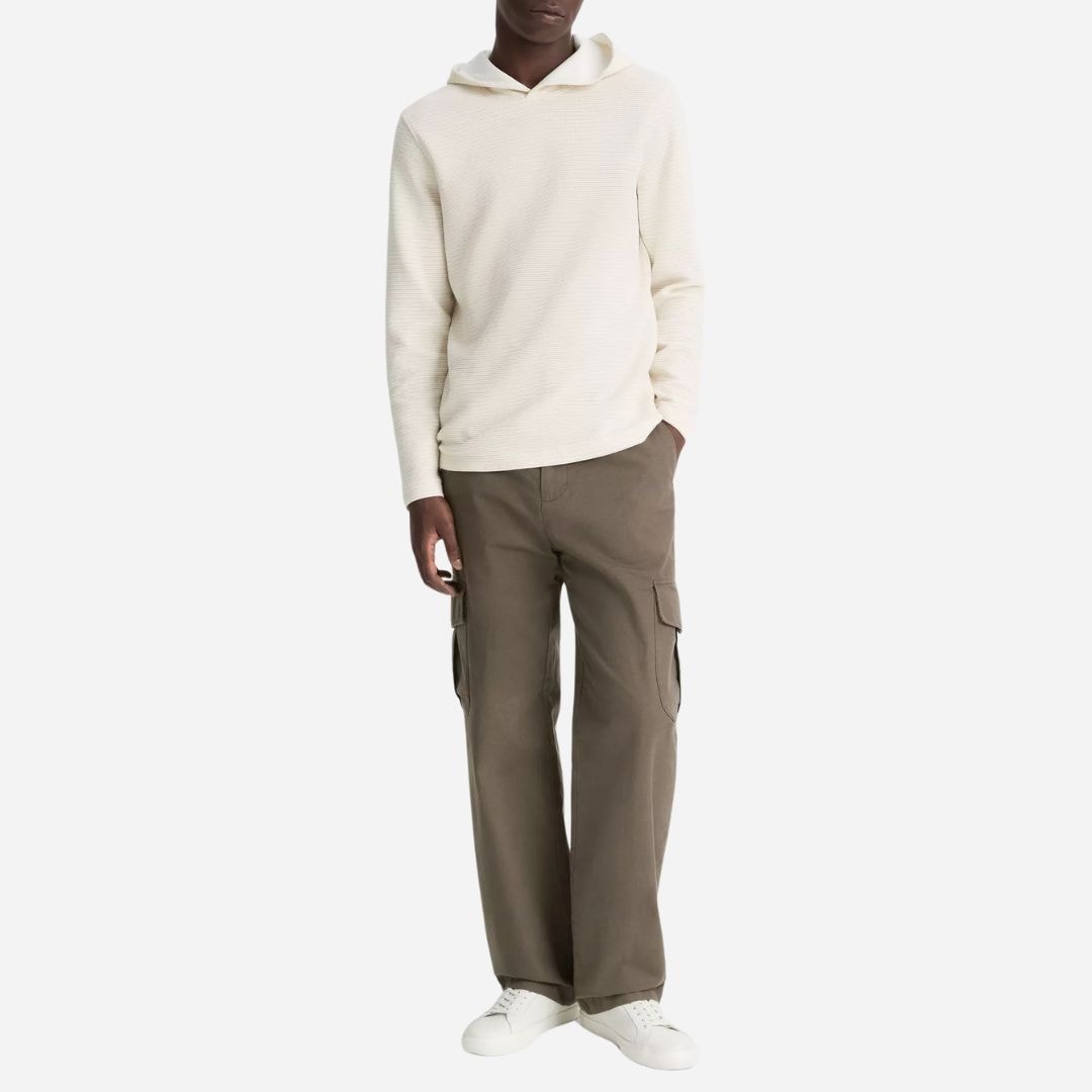 Variegated Stripe Double-Face Cotton-Blend Hoodie - Baja Sand