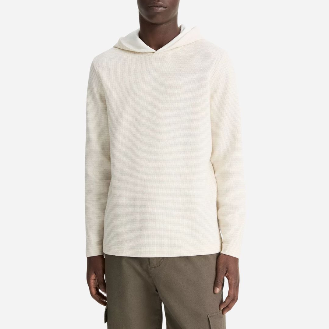 Variegated Stripe Double-Face Cotton-Blend Hoodie - Baja Sand