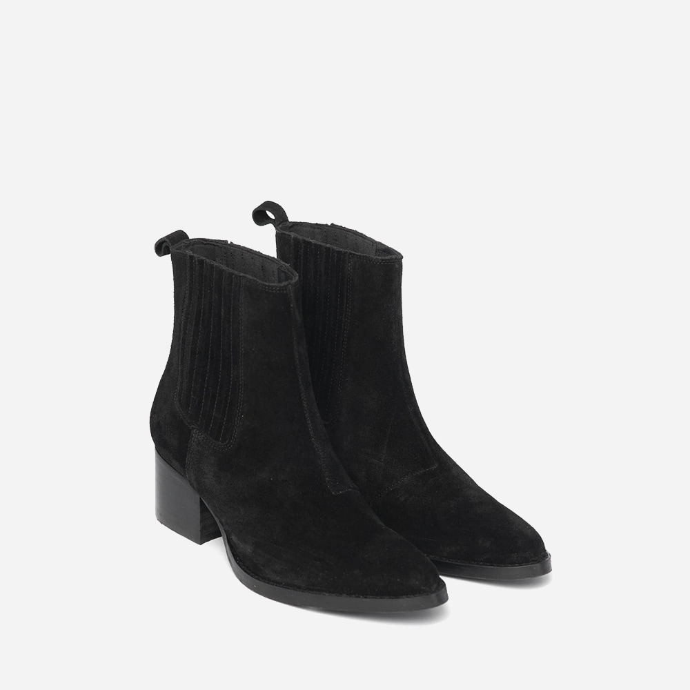 Carro Suede Ankle Boot Black