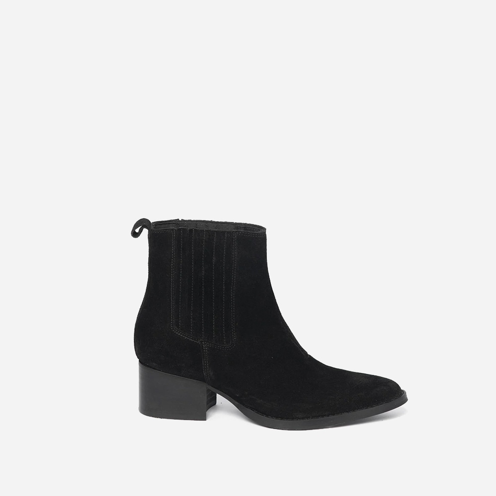 Carro Suede Ankle Boot Black