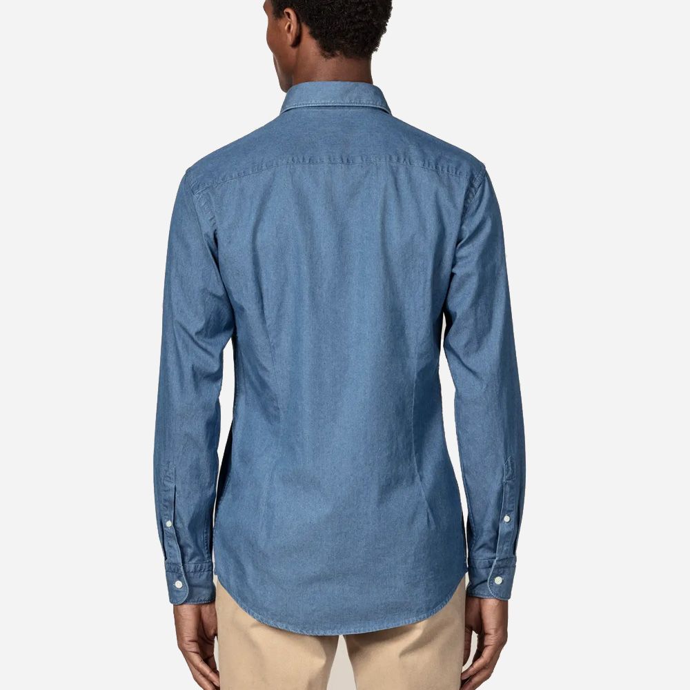 Slim Fit Denim Shirt - Denim Blue