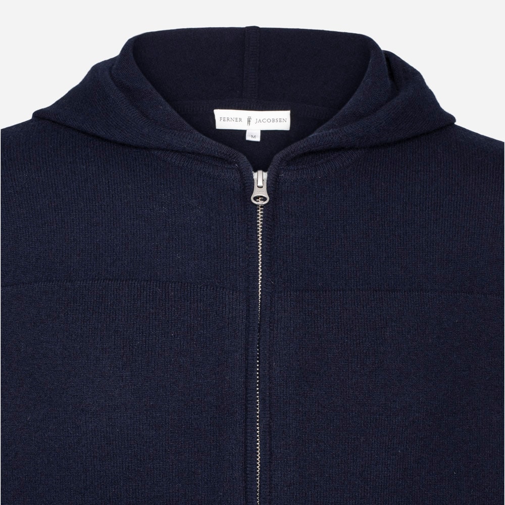 Full Zip Hoodie Cashmere Men - Navy