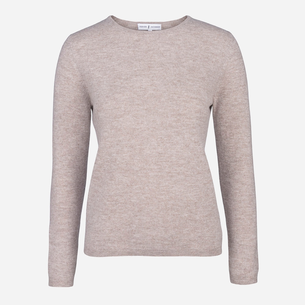 Crew Neck Merino Woman Beige