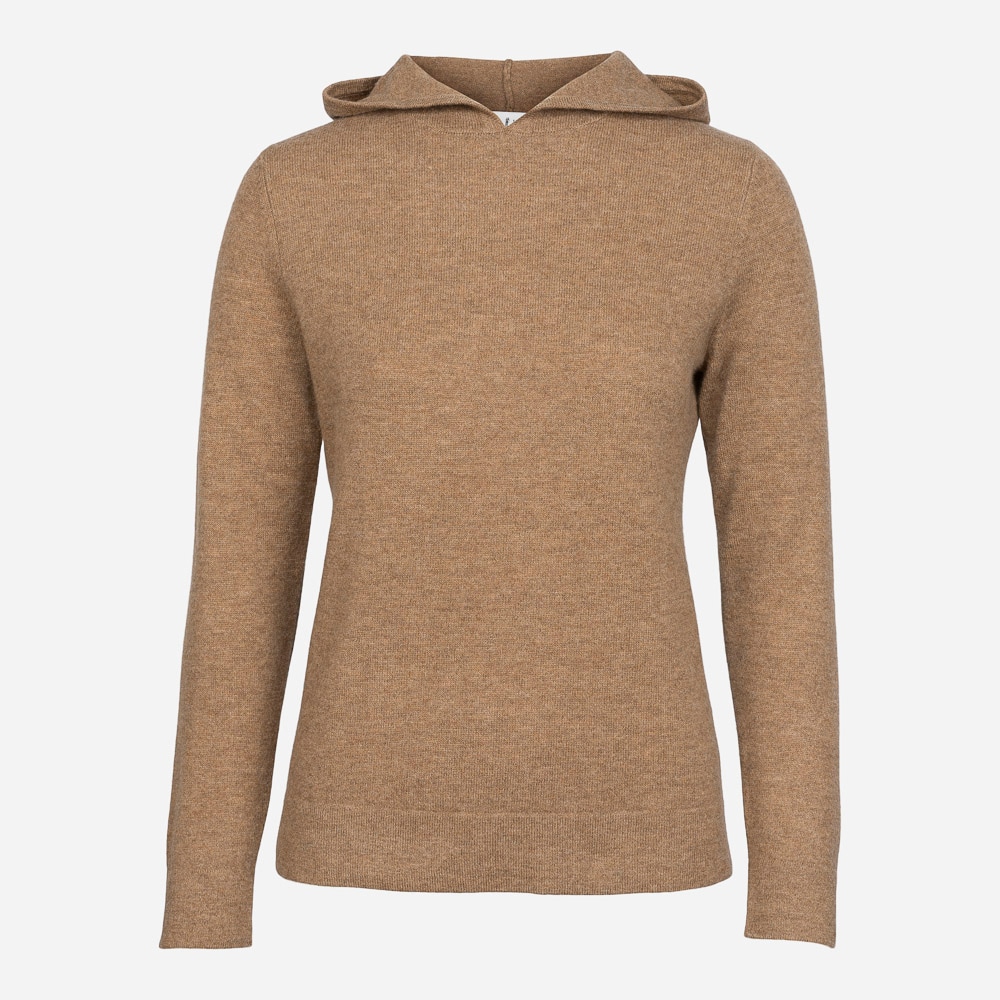 Hoodie Wool Woman Brown