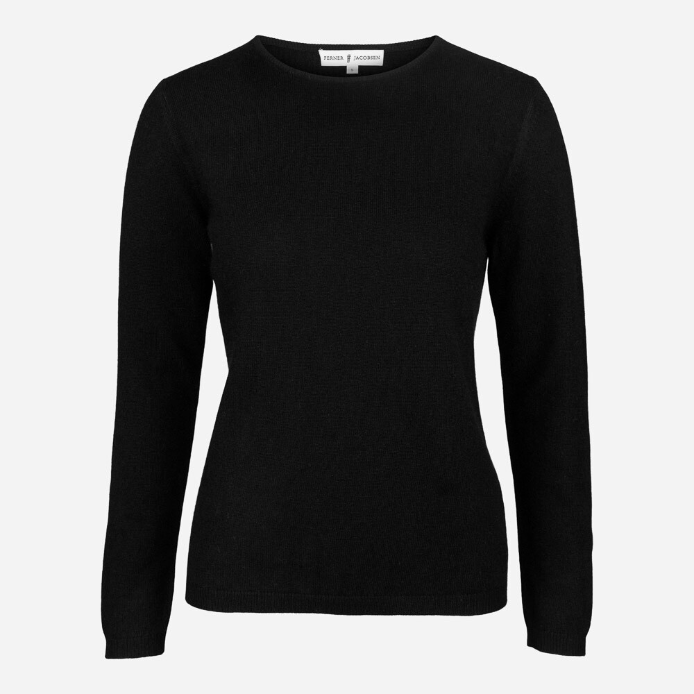Crew Neck Cashmere Woman Black