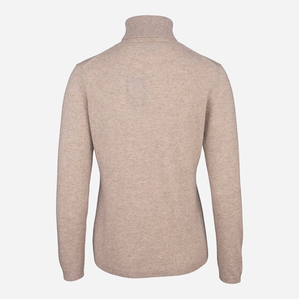 Turtle Neck Cashmere Woman Beige