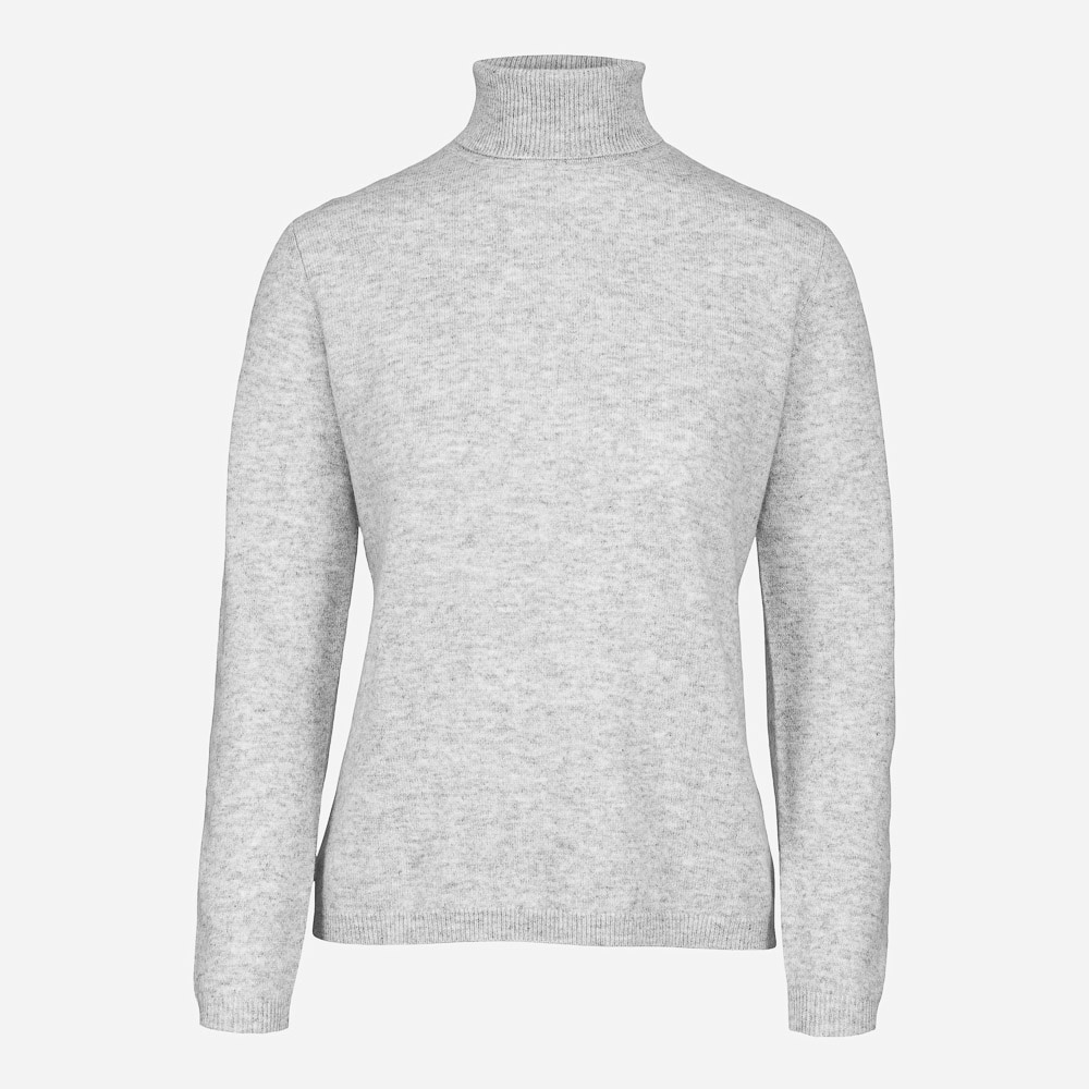 Turtle Neck Cashmere Woman Light Grey