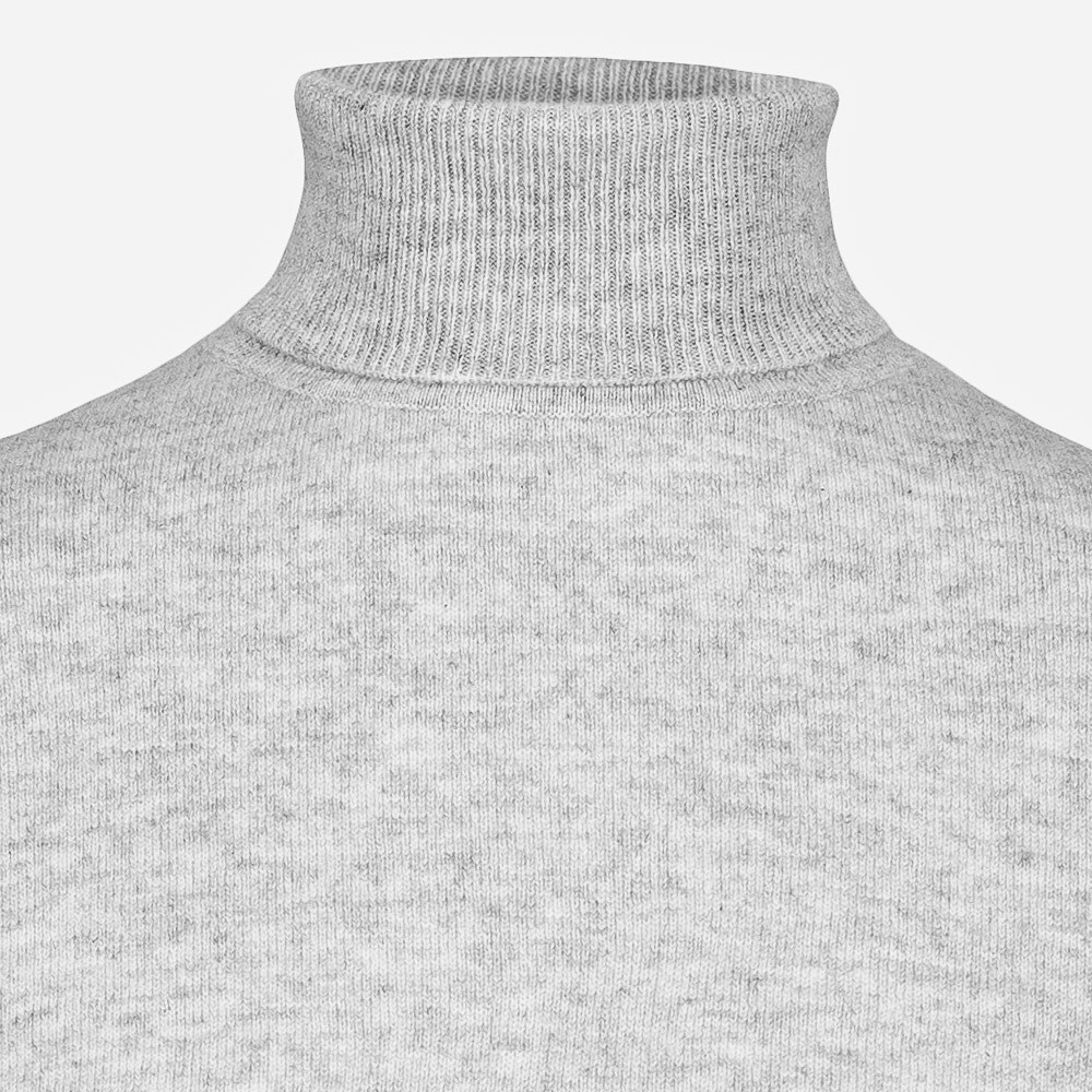 Turtle Neck Cashmere Woman Light Grey