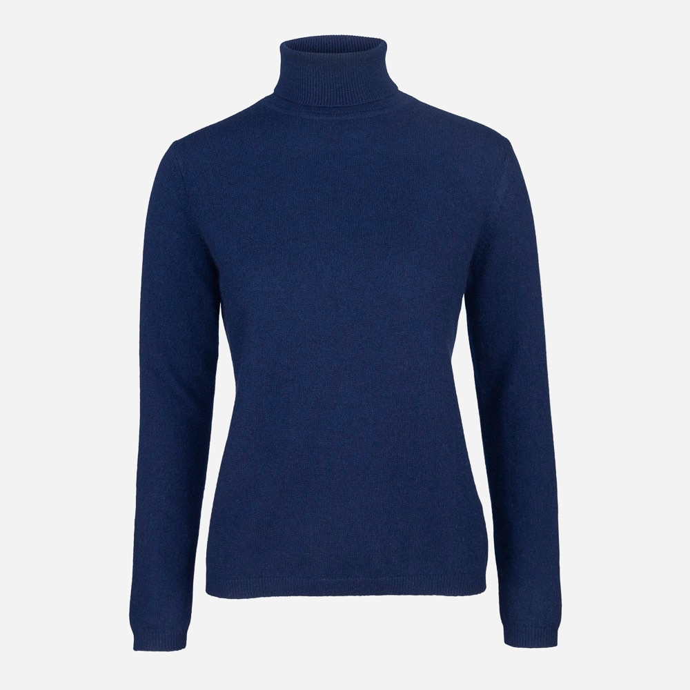 Turtle Neck Cashmere Woman Navy