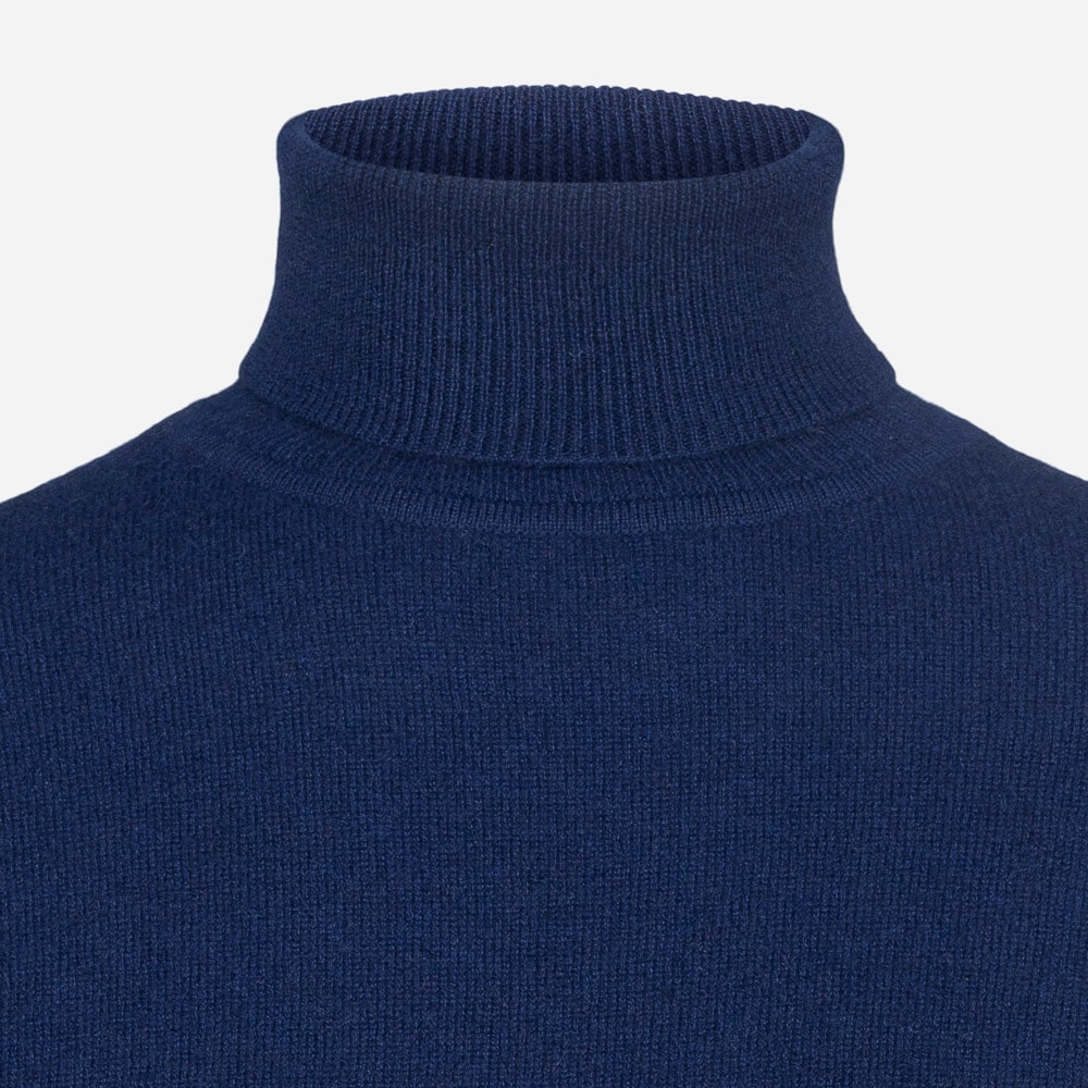 Turtle Neck Cashmere Woman Navy