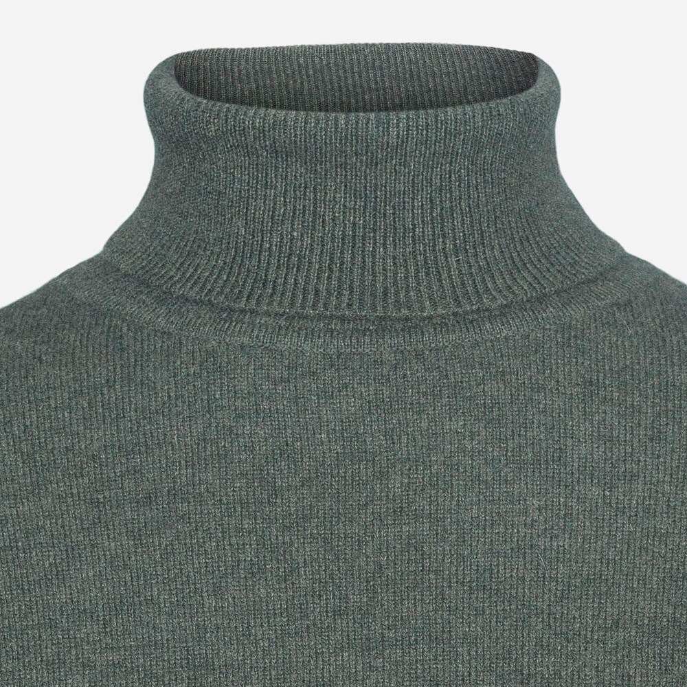 Turtle Neck Cashmere Woman Dark Green