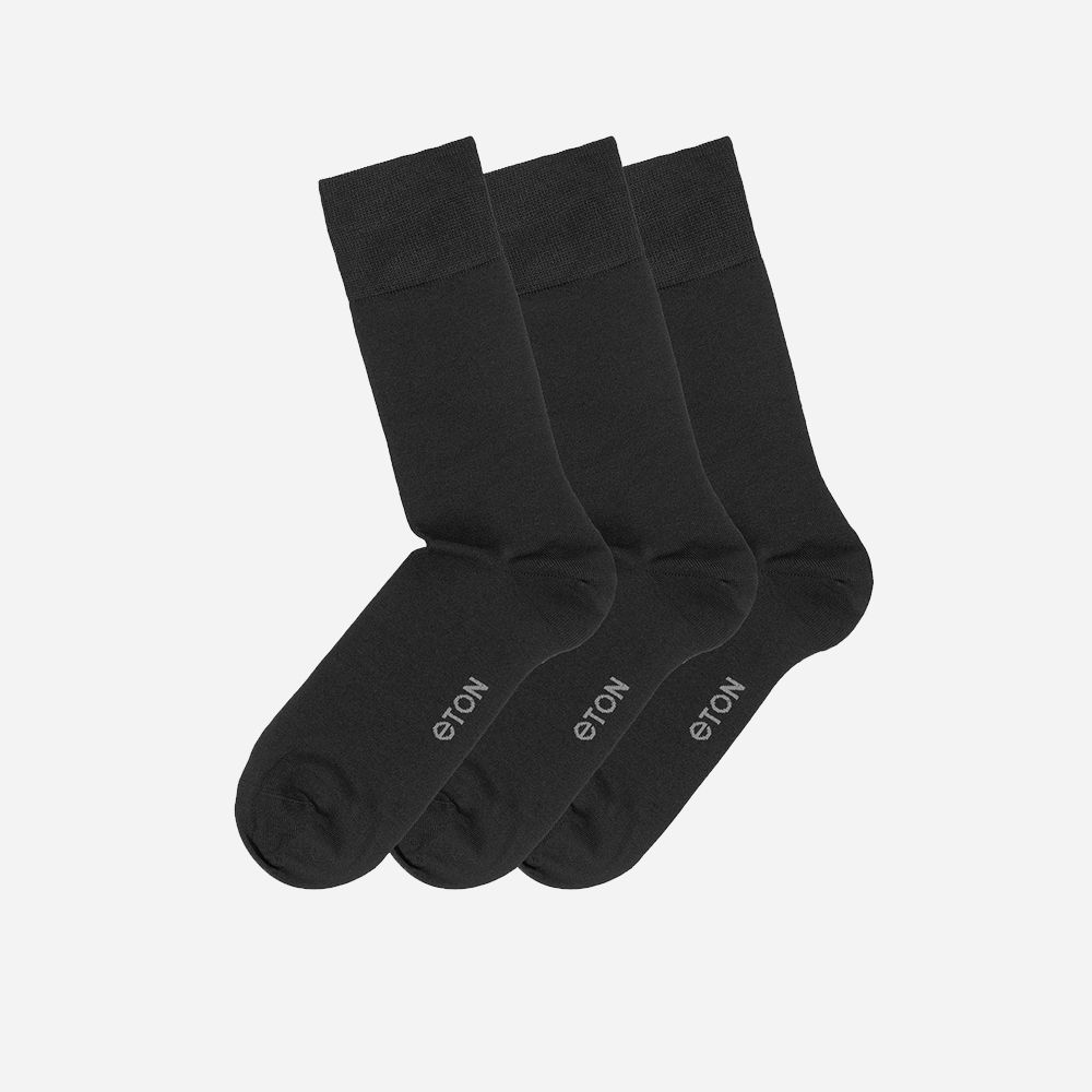 3 Pack Fine Wool Plain - Black