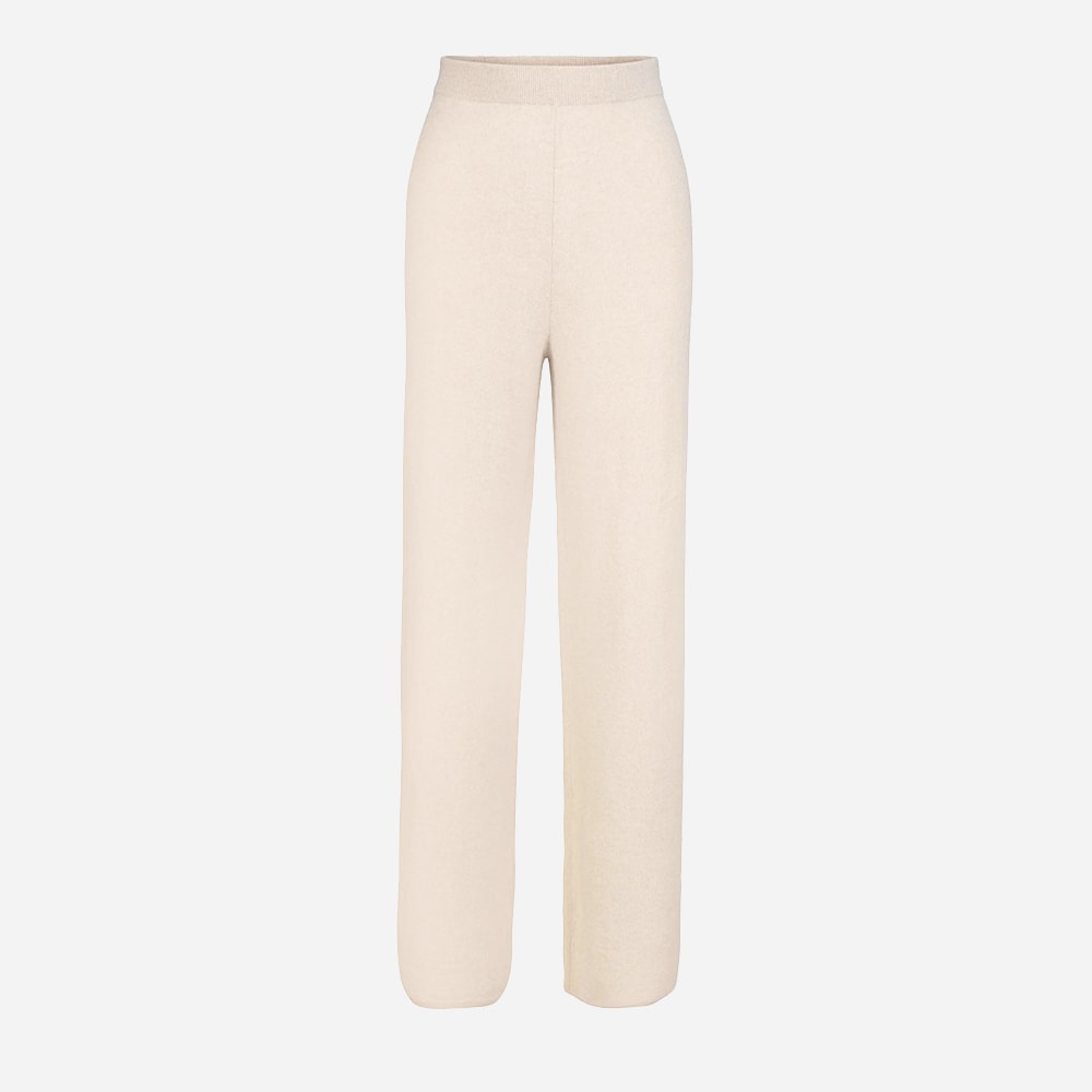 Cashmere Trouser Wide Leg Ivory