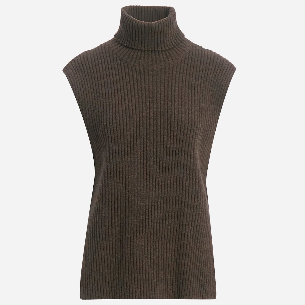Justice Knit Vest Dk Brown