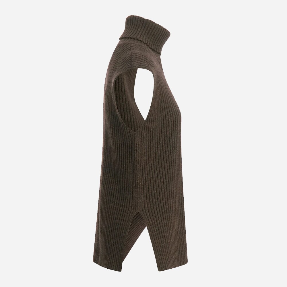 Justice Knit Vest Dk Brown