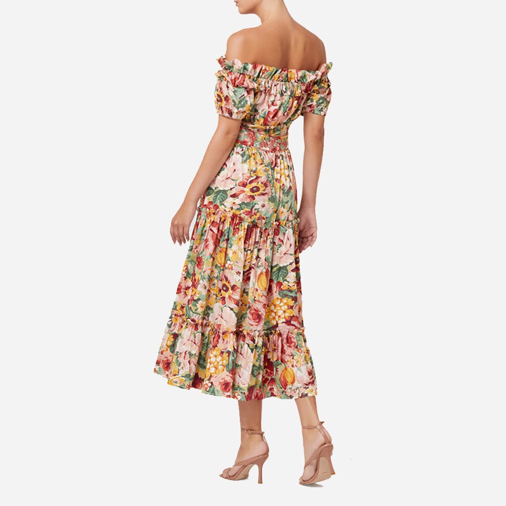 Off The Shouldr Midi Dress Into The Garden