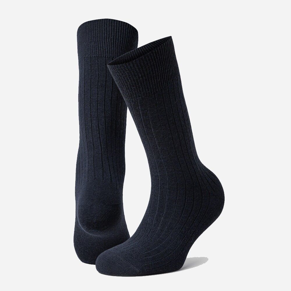 Calle Wool Rib Sock Dark Blue