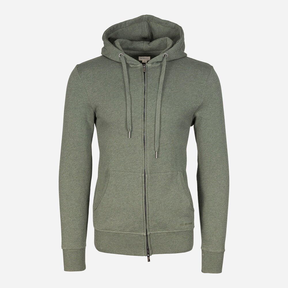 Zip Hood Sweat 30 Green Melange