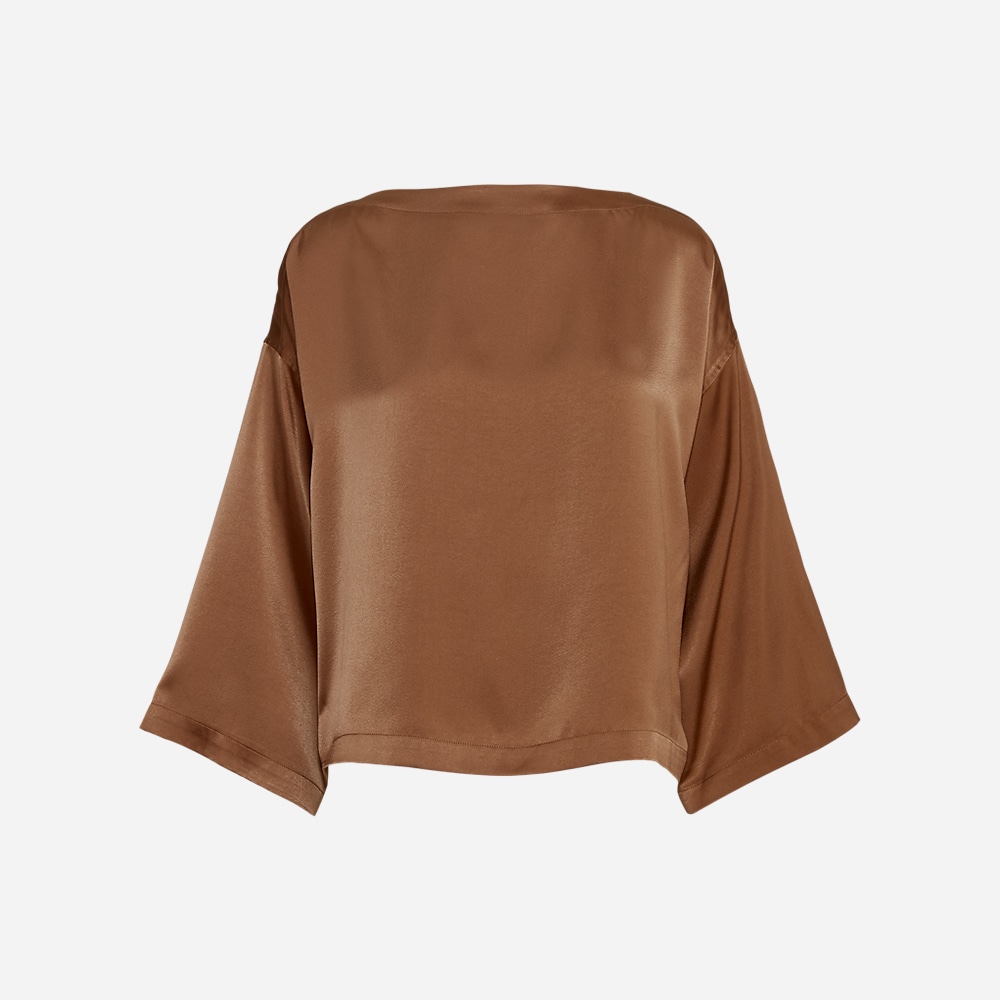 Ls Brtn Tp-Long Sleeve-Blouse Taupe