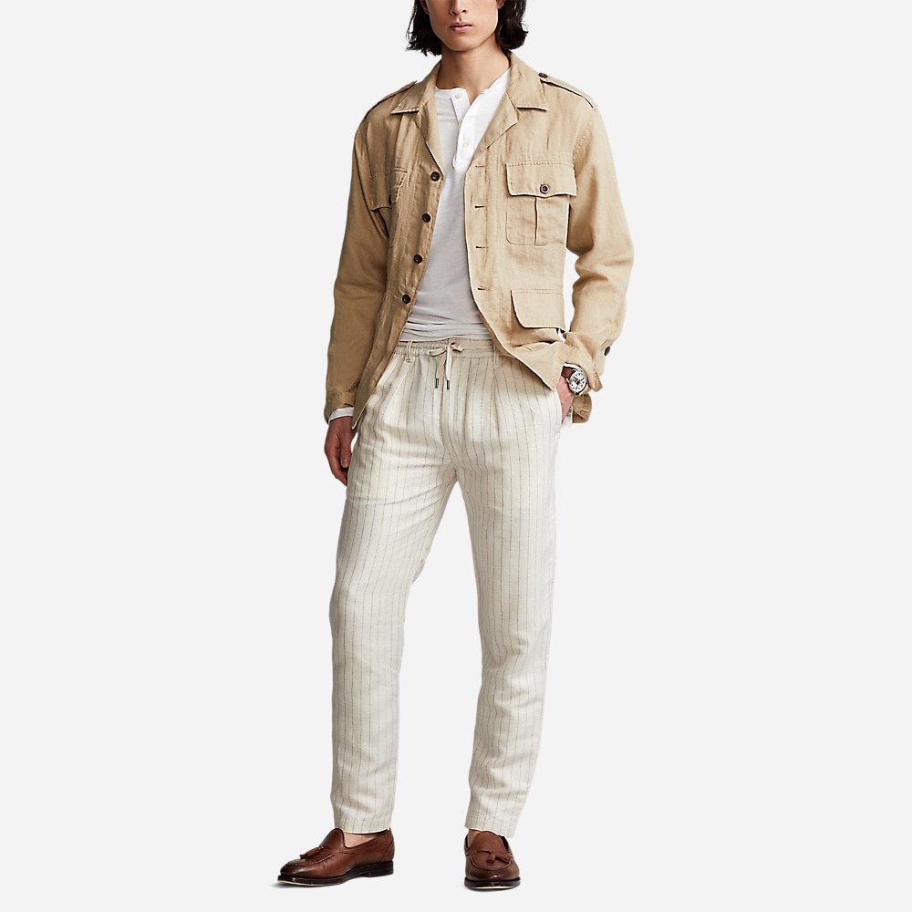 Tslfprepster-Flat Front Andover Cream Pinstripe