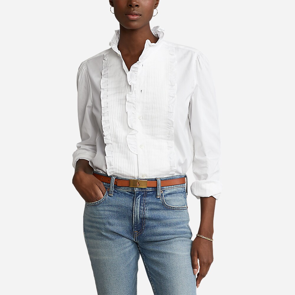 Ls Rf Sbn St-Long Sleeve-Blouse White
