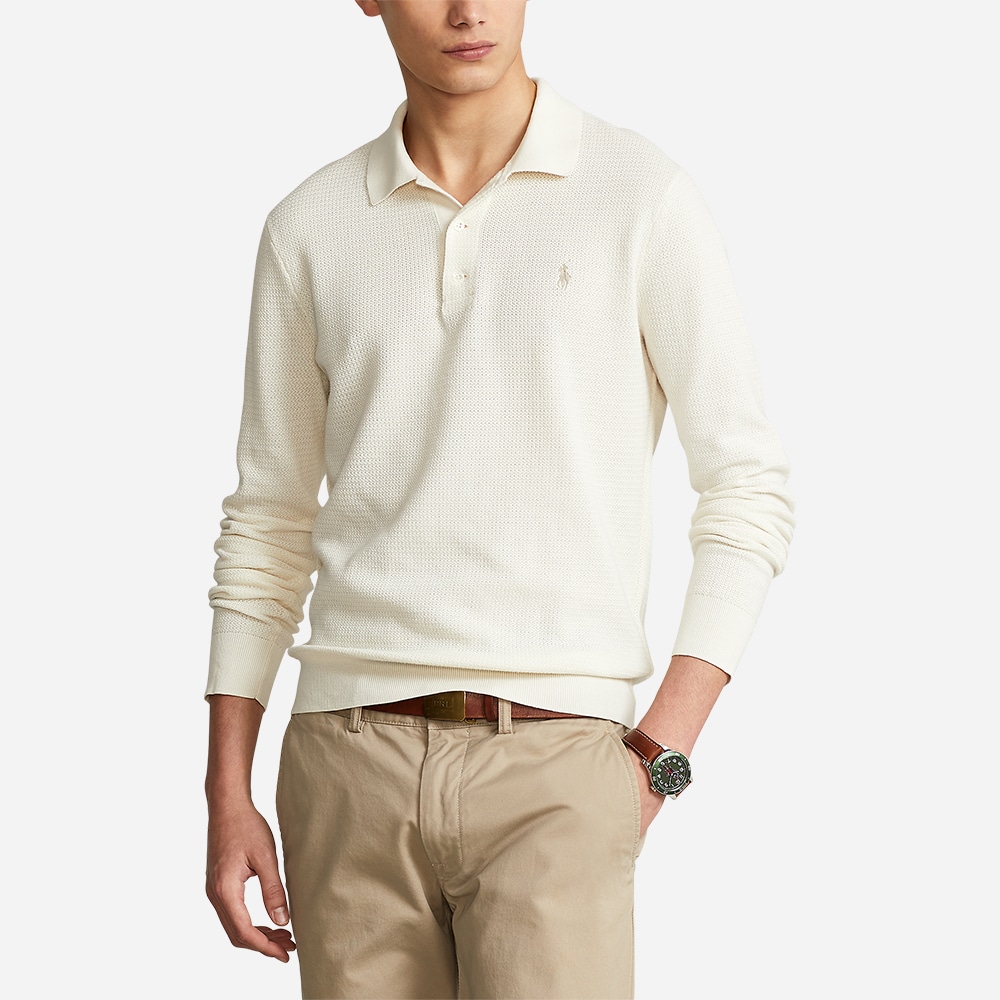 Lskccmslm1-Long Sleeve-Polo Shirt Antique Cream