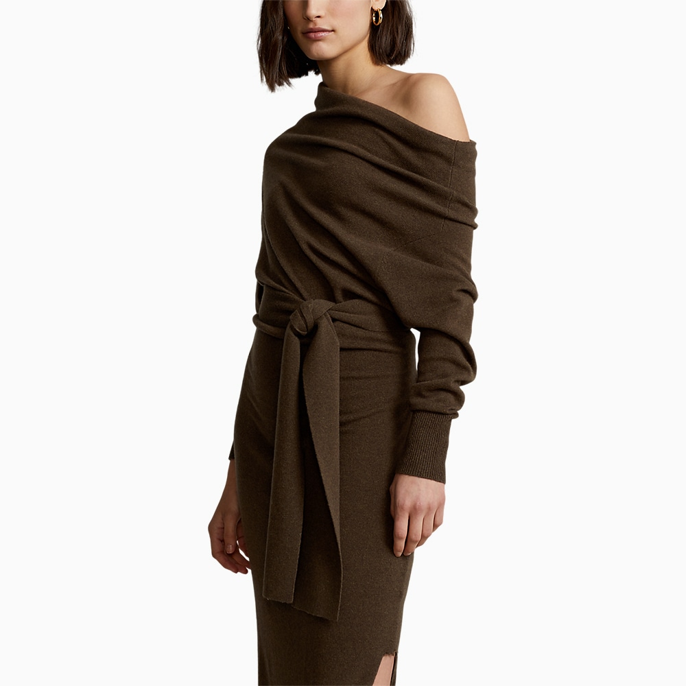 Tie Wst Drs-Long Sleeve-Day Dress N Ldn Hthr