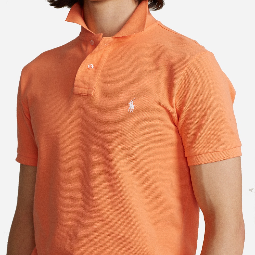 Custom Slim Fit Mesh Polo Shirt - Key West Orange