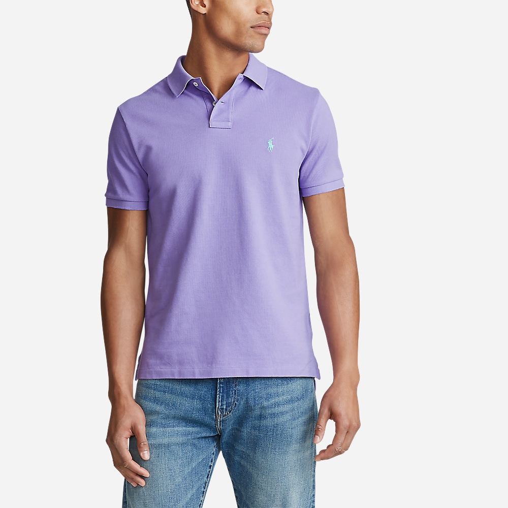 Custom Slim Fit Mesh Polo Shirt - Cactus Purple