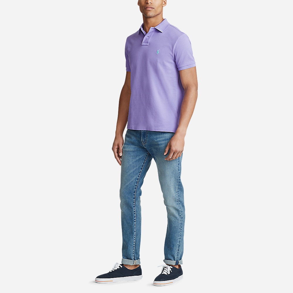 Custom Slim Fit Mesh Polo Shirt - Cactus Purple