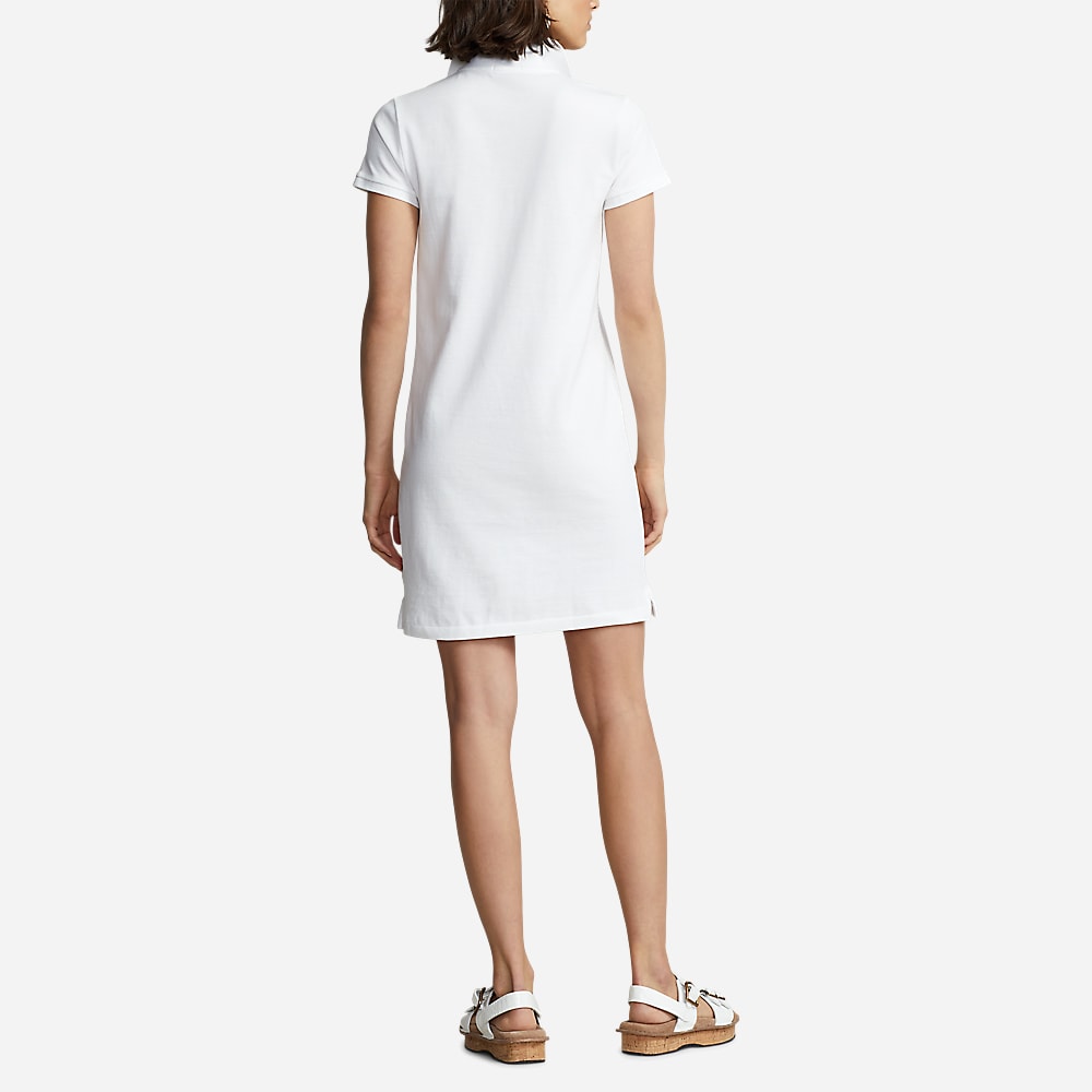 Polo Lcy Drs-Short Sleeve-Casual Dress Wht C7196