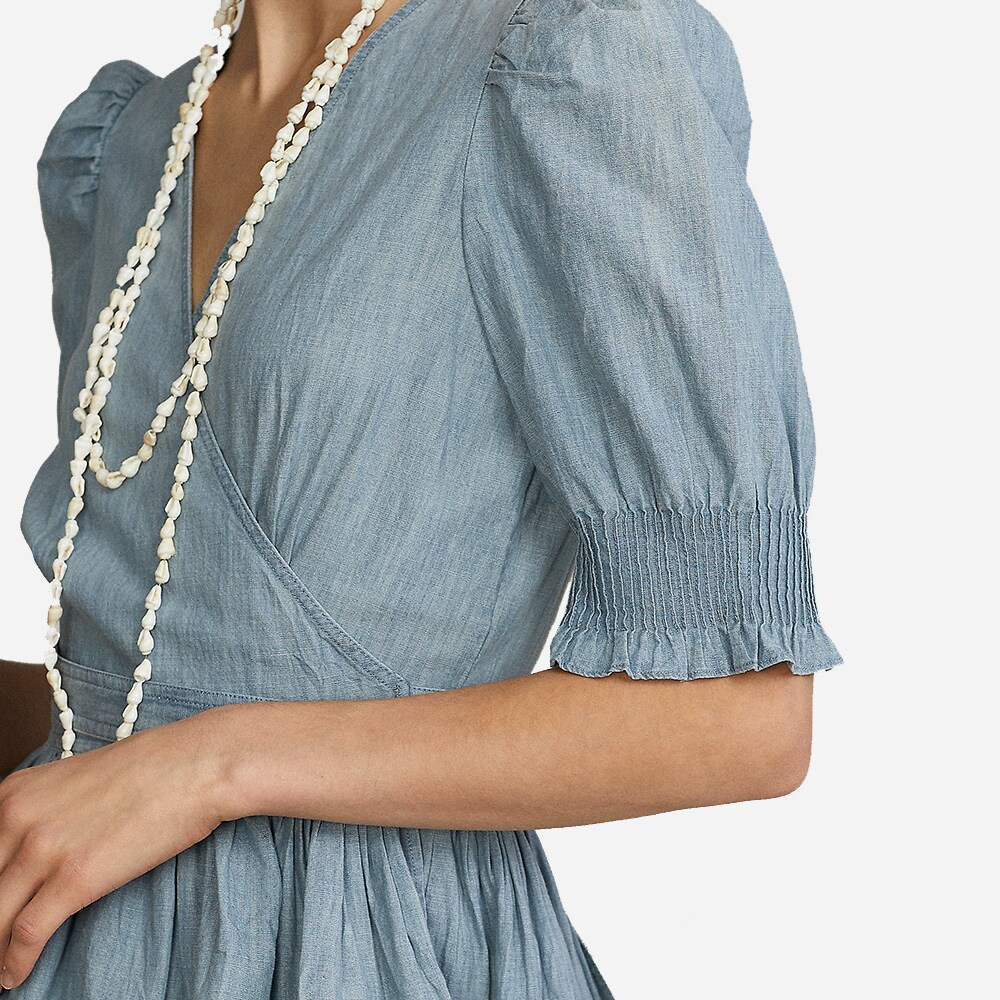 Ss Samy Tp-Short Sleeve-Blouse Chmbry Blu