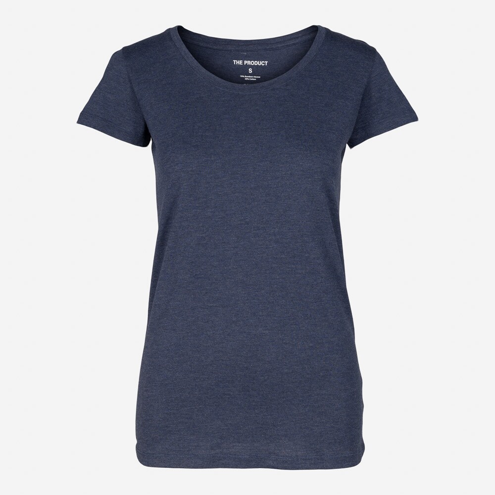 Wmn T-Shirt 80 Blue Melange