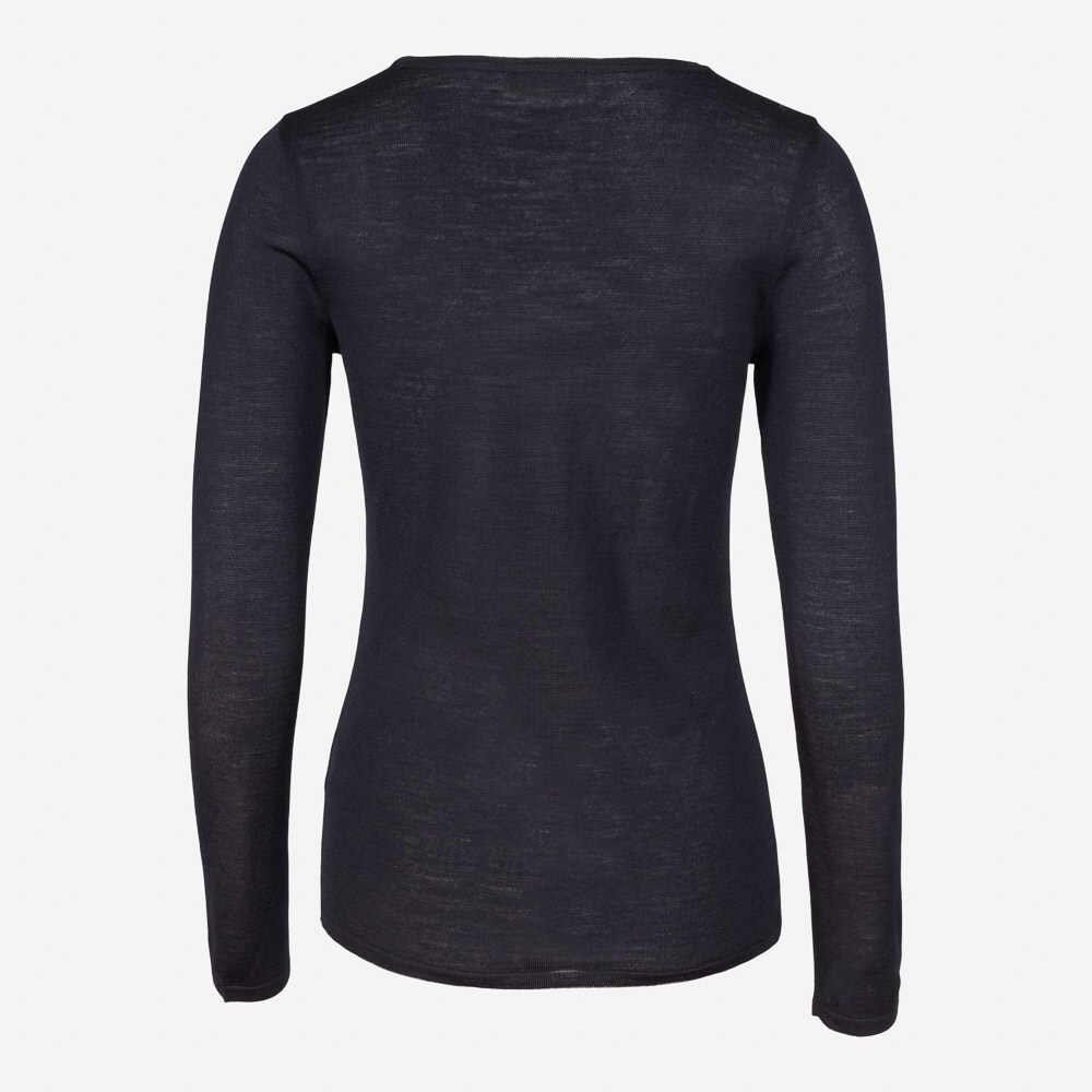 Wmn Merino Longsleev 88 Dk Blue