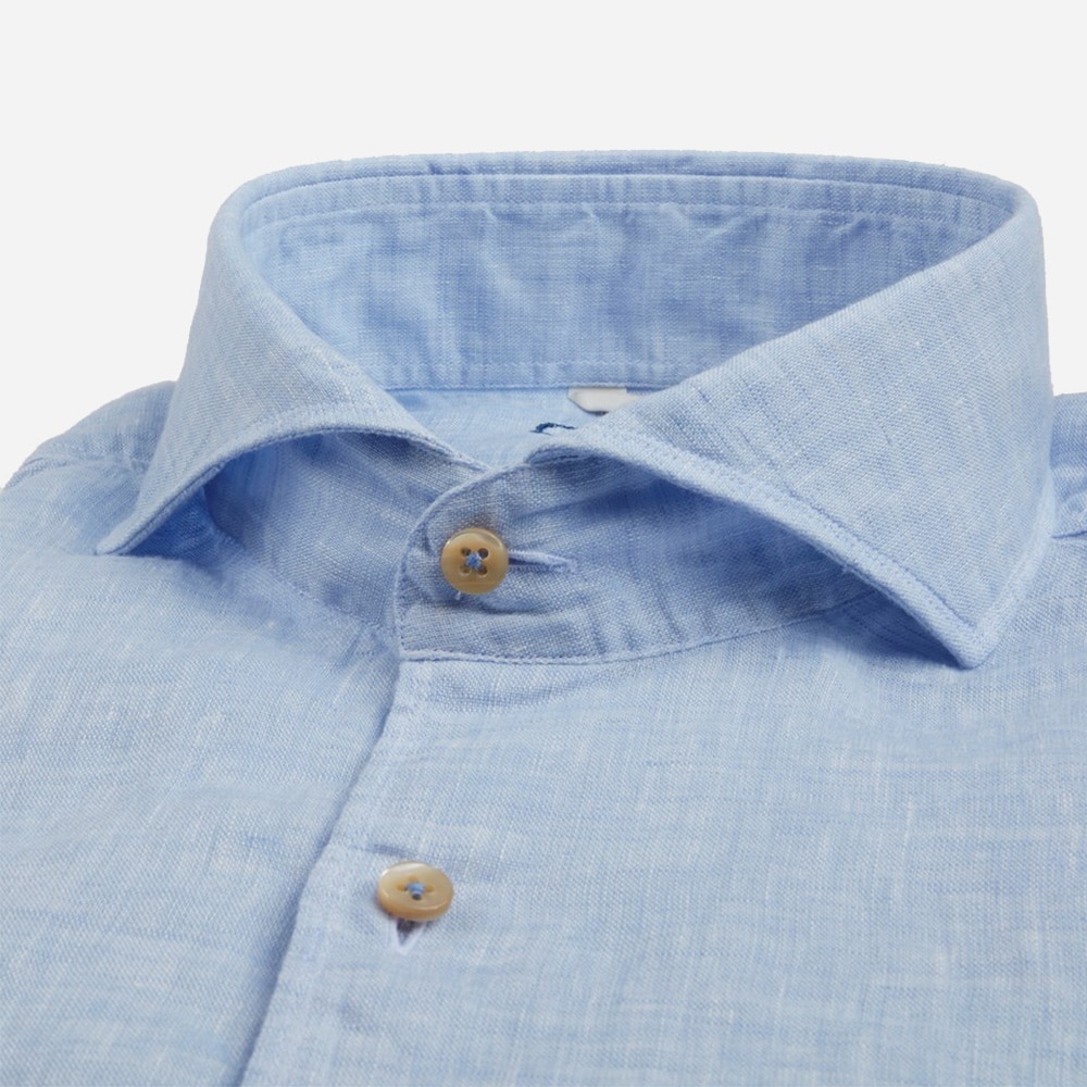 Linen Plain Slim Lys Blå