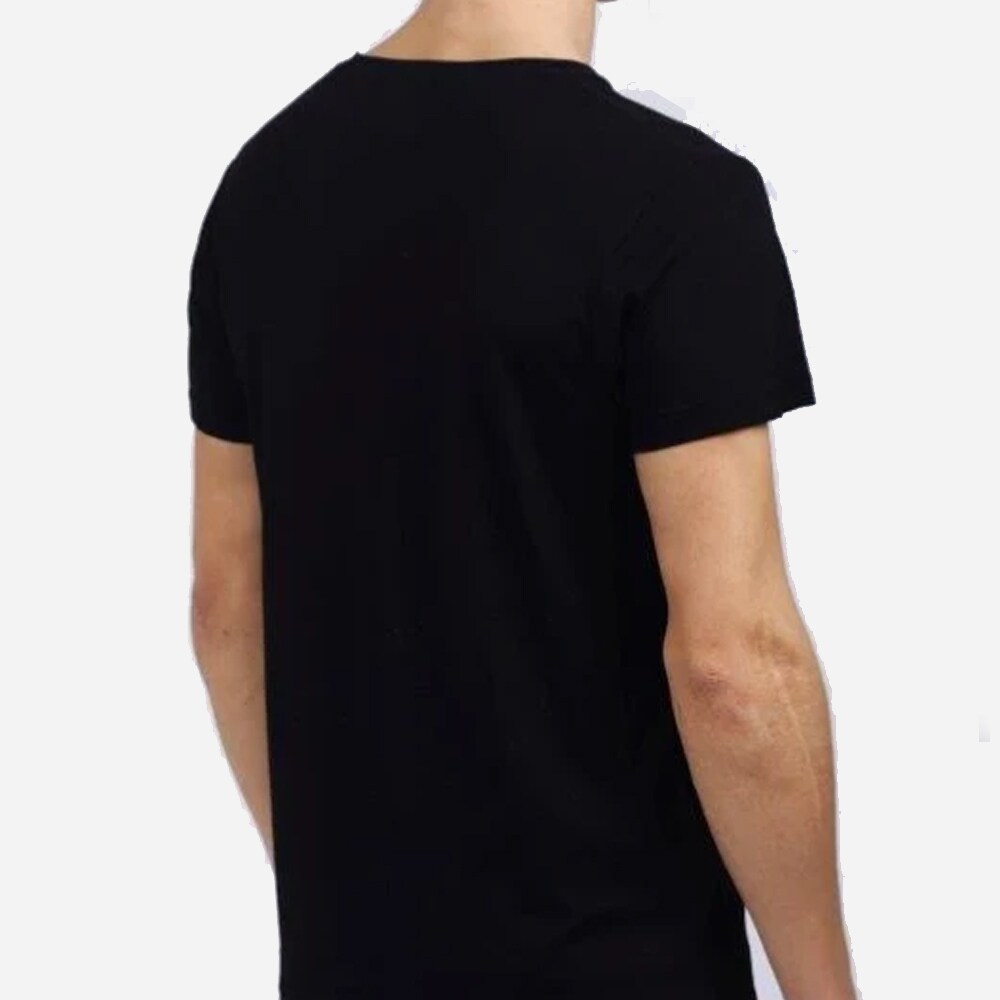 Short Sleeve V-Neck T-Shirt - Black